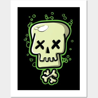 Toxic Skull Green Posters and Art